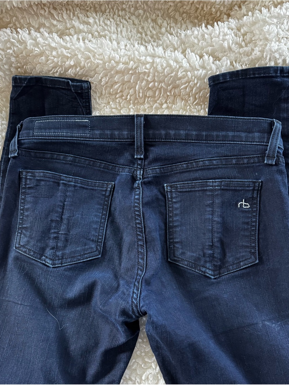 rag & bone Dark Indigo Jeans with Red Accent Nails